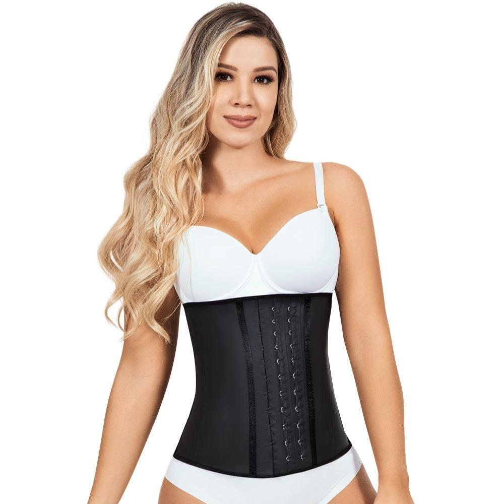 Cinturilla Hooks Women's Waist Trainer with Steel Rods Premium Latex Outer Layer Cotton Lining Adjustable Hooks Instant Reduction Reinforced Structure Durable Compression Corset for Comfort & Support Tummy Control